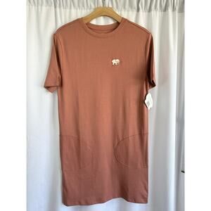 Ivory Ella NWT T-Shirt Dress W/Pockets in Rose Logo Womens Size XS